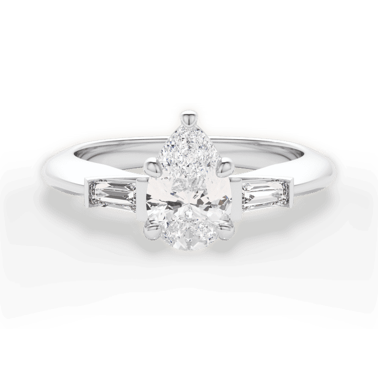 14kt White Gold/18kt White Gold/Platinum/pear/top sku 1PZ1013