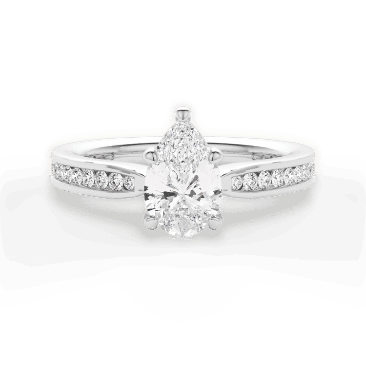 14kt White Gold/18kt White Gold/Platinum/pear/top sku 1PZ3447