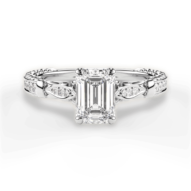 14kt White Gold/18kt White Gold/Platinum/emerald/top sku 1ECZ1521