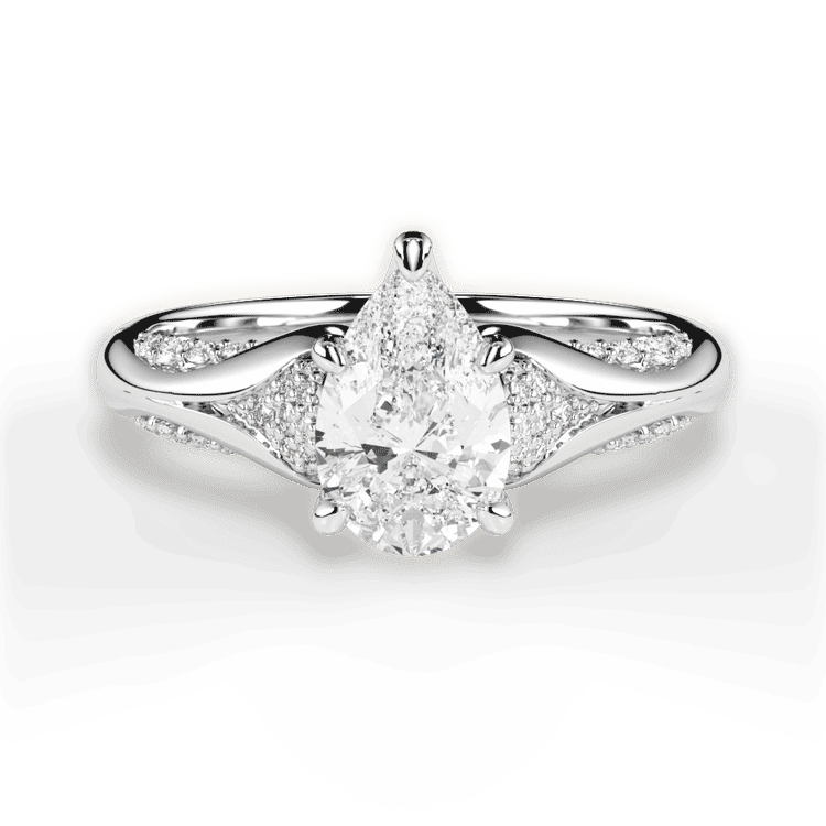 14kt White Gold/18kt White Gold/Platinum/pear/top sku 1PZ1180