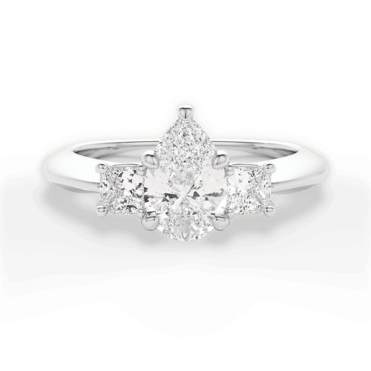 14kt White Gold/18kt White Gold/Platinum/pear/top sku 1PZ1237P