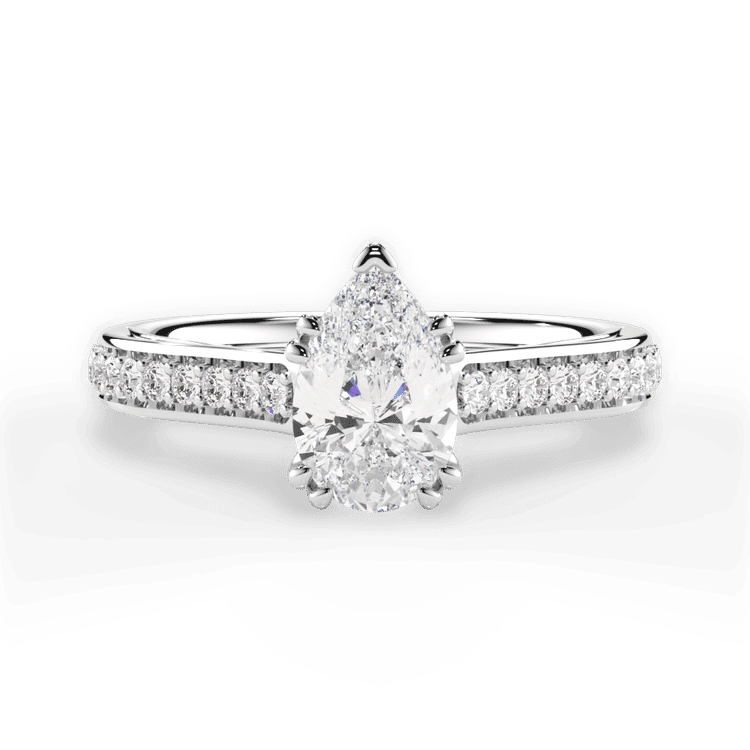 14kt White Gold/18kt White Gold/Platinum/pear/top sku 1PZ2718