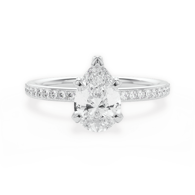 14kt White Gold/18kt White Gold/Platinum/pear/top sku 1PZ1509