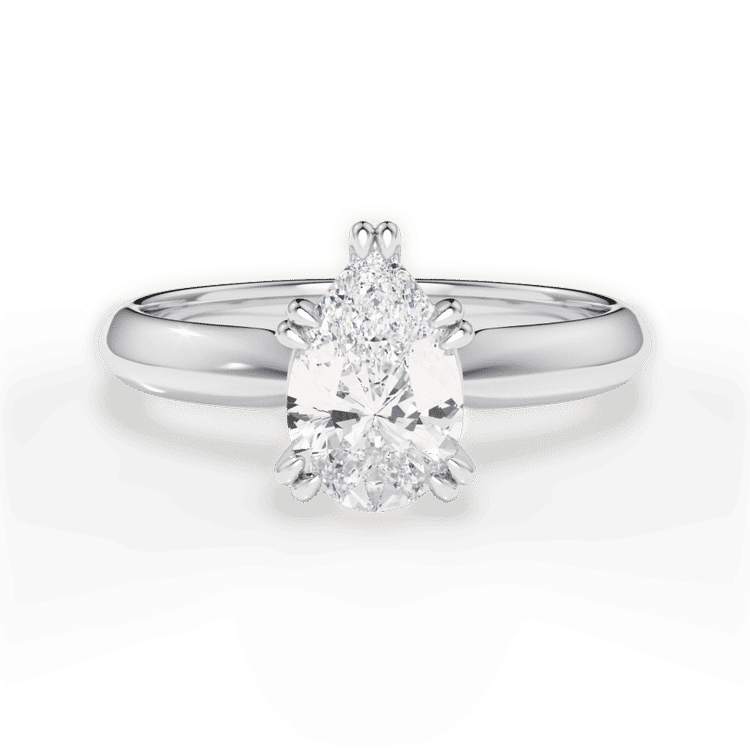 14kt White Gold/18kt White Gold/Platinum/pear/top sku 1PZ7262