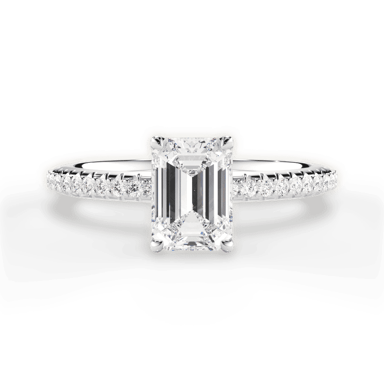 14kt White Gold/18kt White Gold/Platinum/emerald/top sku 1ECZ4777