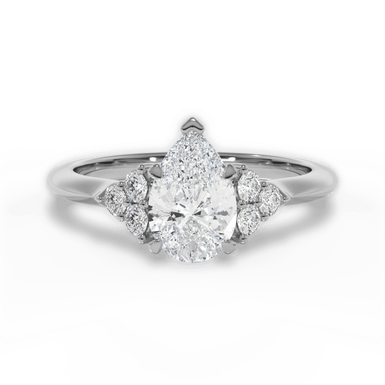 14kt White Gold/18kt White Gold/Platinum/pear/top sku 1PZ4705