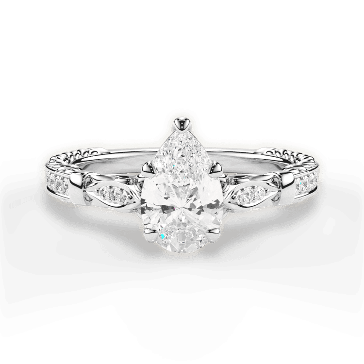 14kt White Gold/18kt White Gold/Platinum/pear/top sku 1PZ1521