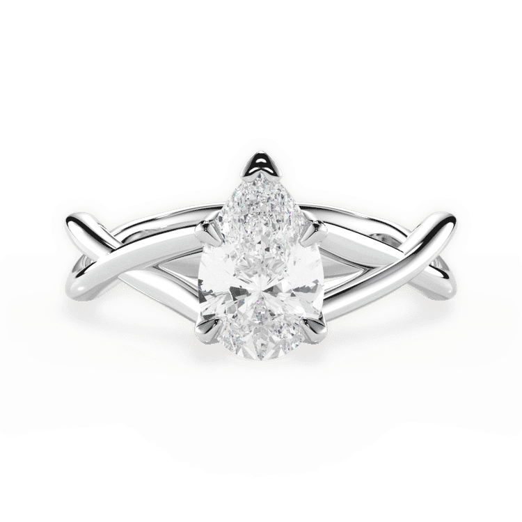 14kt White Gold/18kt White Gold/Platinum/pear/top sku 1PZ4706