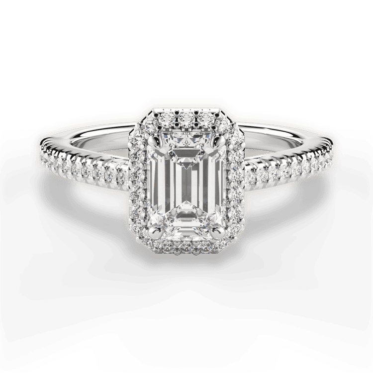 14kt White Gold/18kt White Gold/Platinum/emerald/top sku 1ECZ3702