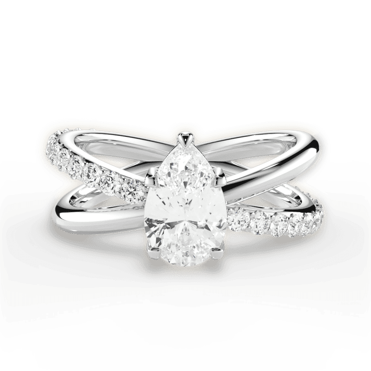 14kt White Gold/18kt White Gold/Platinum/pear/top sku 1PZ4768