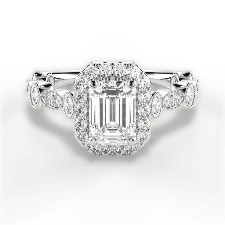 14kt White Gold/18kt White Gold/Platinum/emerald/top sku 1ECZ4742