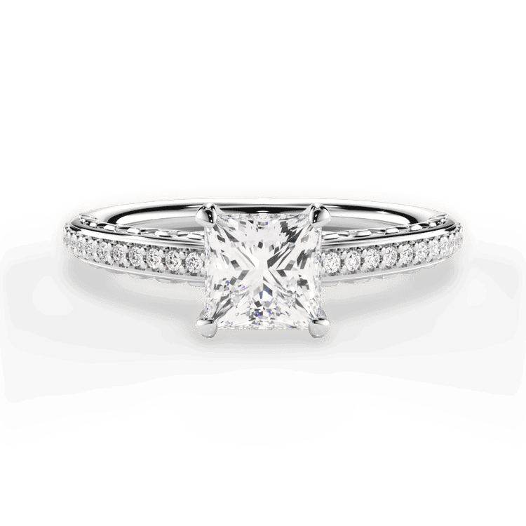 14kt White Gold/18kt White Gold/Platinum/princess/top sku 1PCZ2851