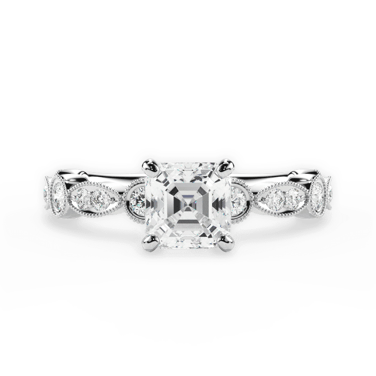 14kt White Gold/18kt White Gold/Platinum/asscher/top sku 1ASZ4718