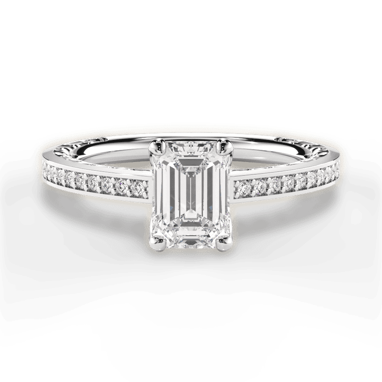 14kt White Gold/18kt White Gold/Platinum/emerald/top sku 1ECZ4170