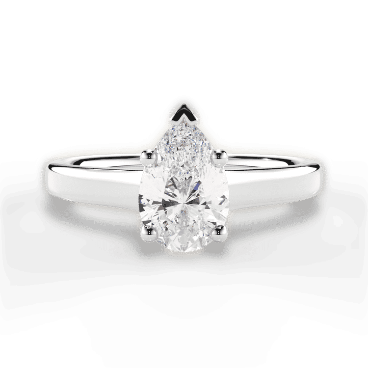 14kt White Gold/18kt White Gold/Platinum/pear/top sku 1PZ1178