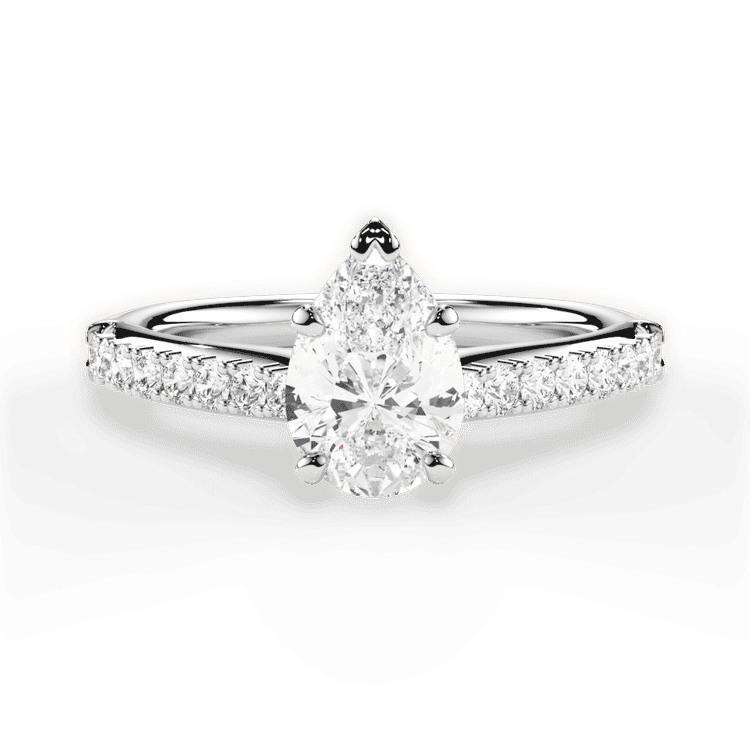 14kt White Gold/18kt White Gold/Platinum/pear/top sku 1PZ2489