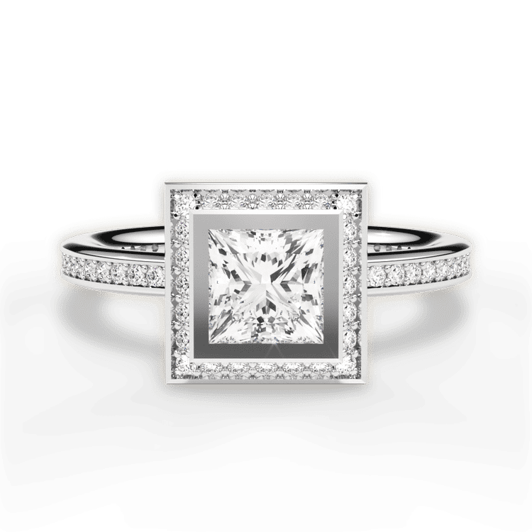 14kt White Gold/18kt White Gold/Platinum/princess/top sku 1PCZ1694