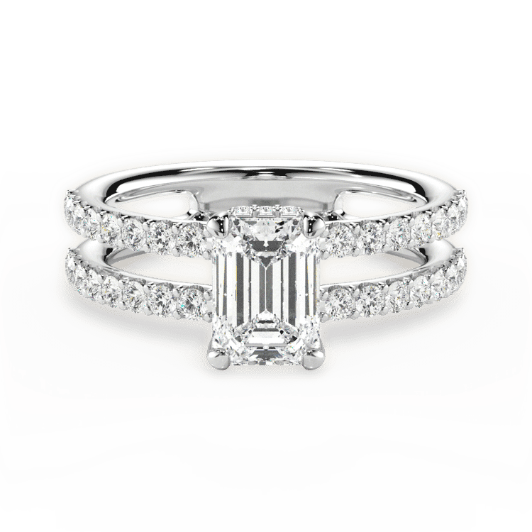 14kt White Gold/18kt White Gold/Platinum/emerald/top sku 1ECZ1401