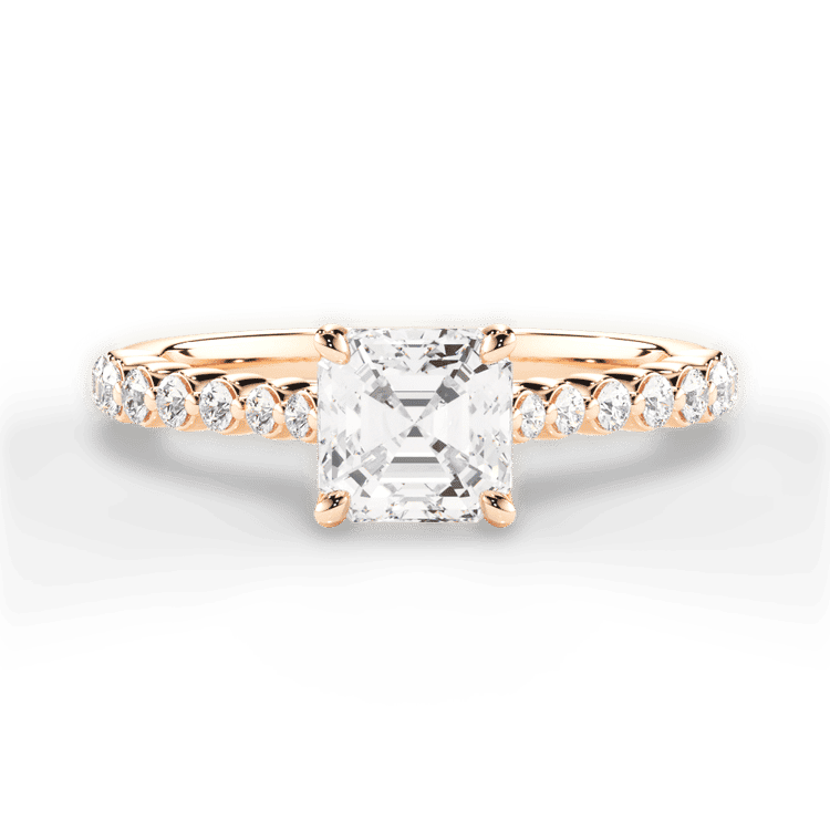 14kt Rose Gold/18kt Rose Gold/asscher/top sku 1ASZ1511