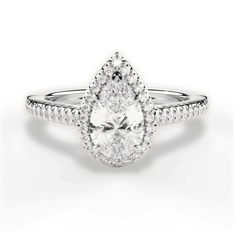 14kt White Gold/18kt White Gold/Platinum/pear/top sku 1PZ3702