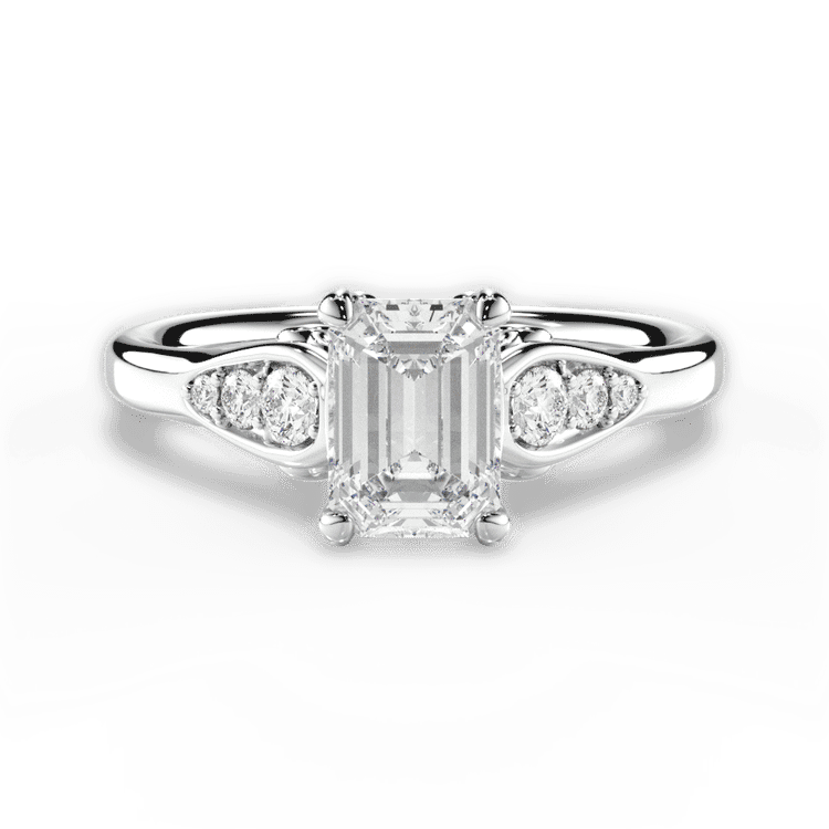 14kt White Gold/18kt White Gold/Platinum/emerald/top sku 1ECZ4757