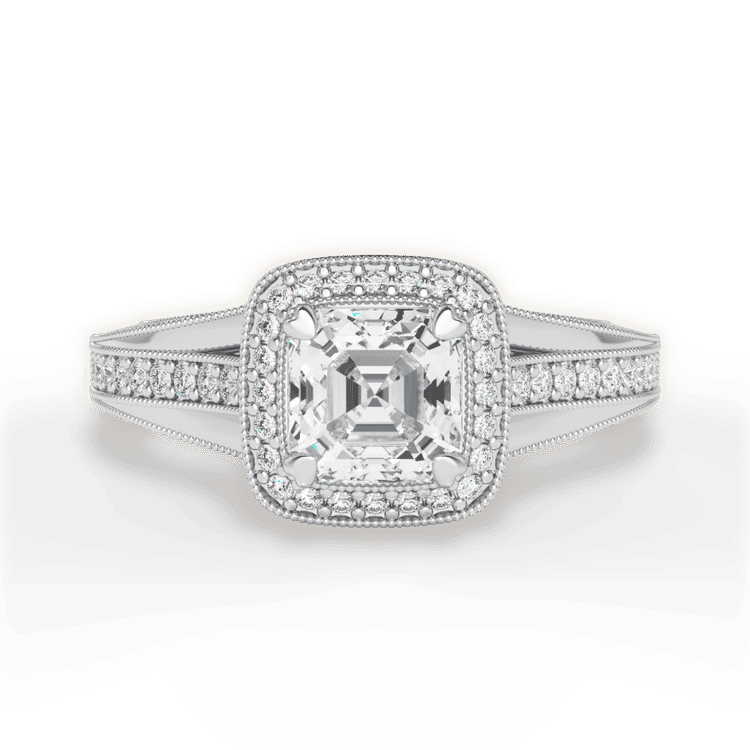 14kt White Gold/18kt White Gold/Platinum/asscher/top sku 1ASZ3154