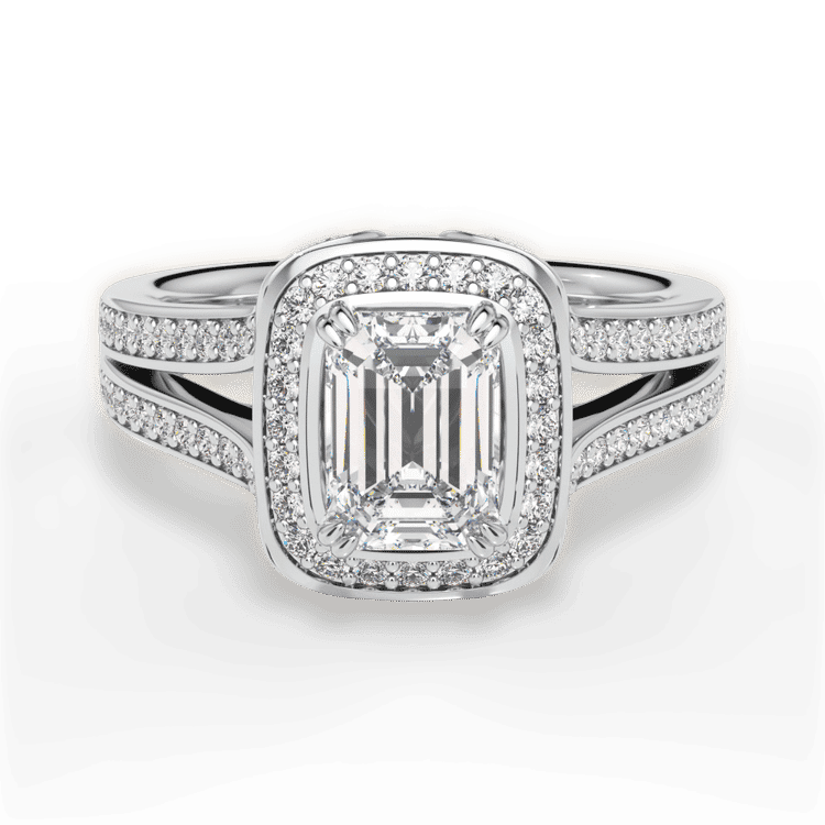 14kt White Gold/18kt White Gold/Platinum/emerald/top sku 1ECZ3152