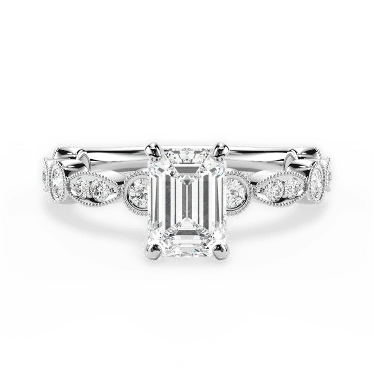 14kt White Gold/18kt White Gold/Platinum/emerald/top sku 1ECZ4718