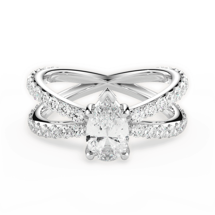 14kt White Gold/18kt White Gold/Platinum/pear/top sku 1PZ1348