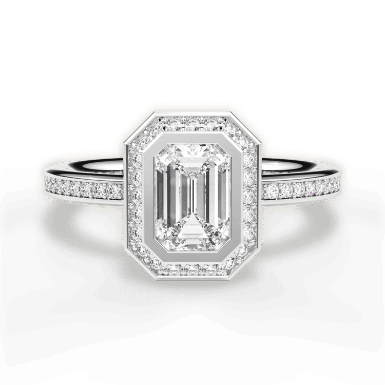14kt White Gold/18kt White Gold/Platinum/emerald/top sku 1ECZ1694