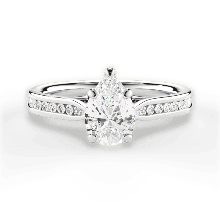 14kt White Gold/18kt White Gold/Platinum/pear/top sku 1PZ2487