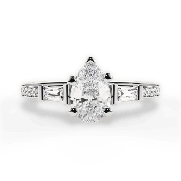 14kt White Gold/18kt White Gold/Platinum/pear/top sku 1PZ3051