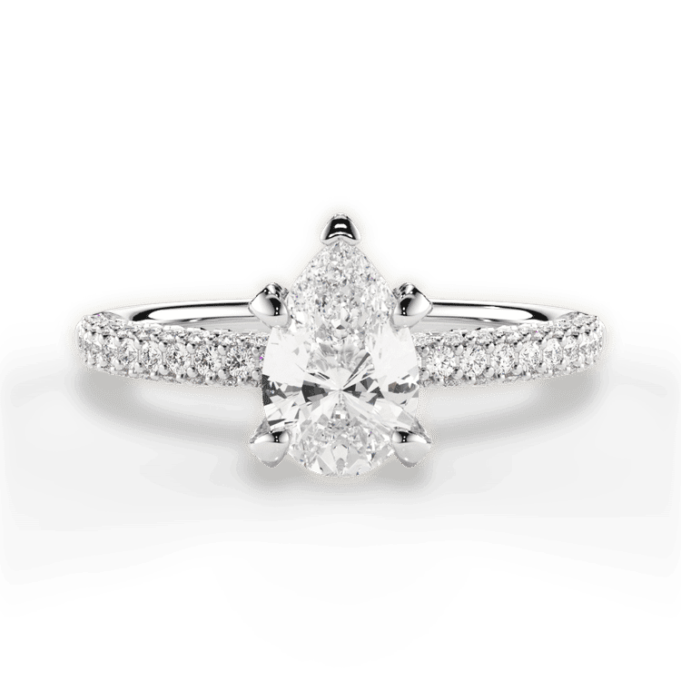 14kt White Gold/18kt White Gold/Platinum/pear/top sku 1PZ4772