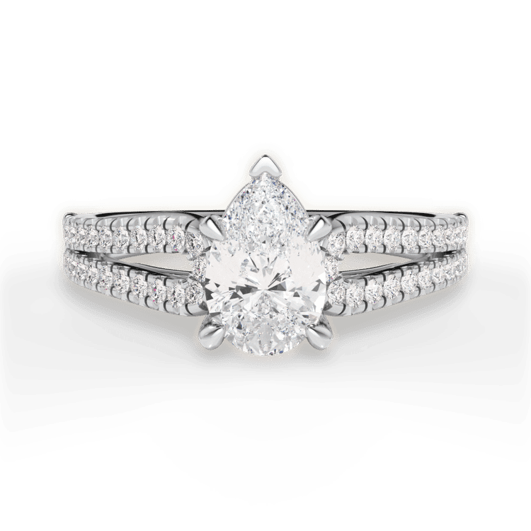 14kt White Gold/18kt White Gold/Platinum/pear/top sku 1PZ2483