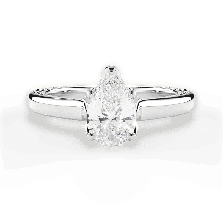 14kt White Gold/18kt White Gold/Platinum/pear/top sku 1PZ2828