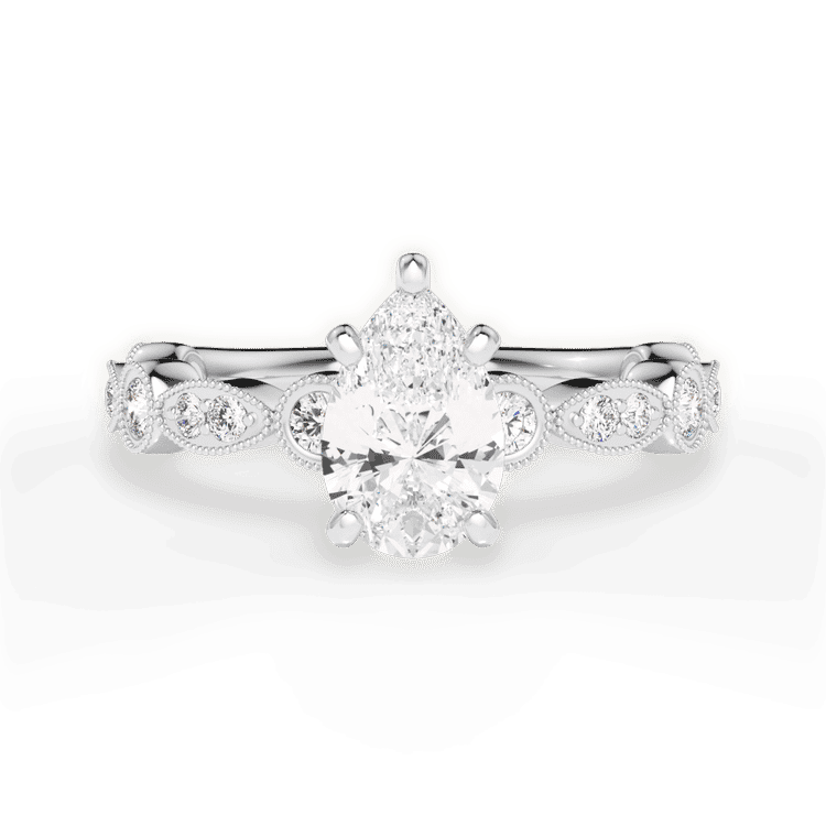 14kt White Gold/18kt White Gold/Platinum/pear/top sku 1PZ4718