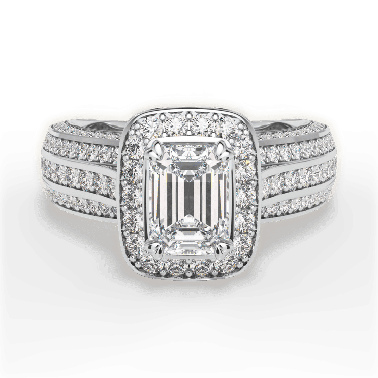 14kt White Gold/18kt White Gold/Platinum/emerald/top sku 1ECZ3156