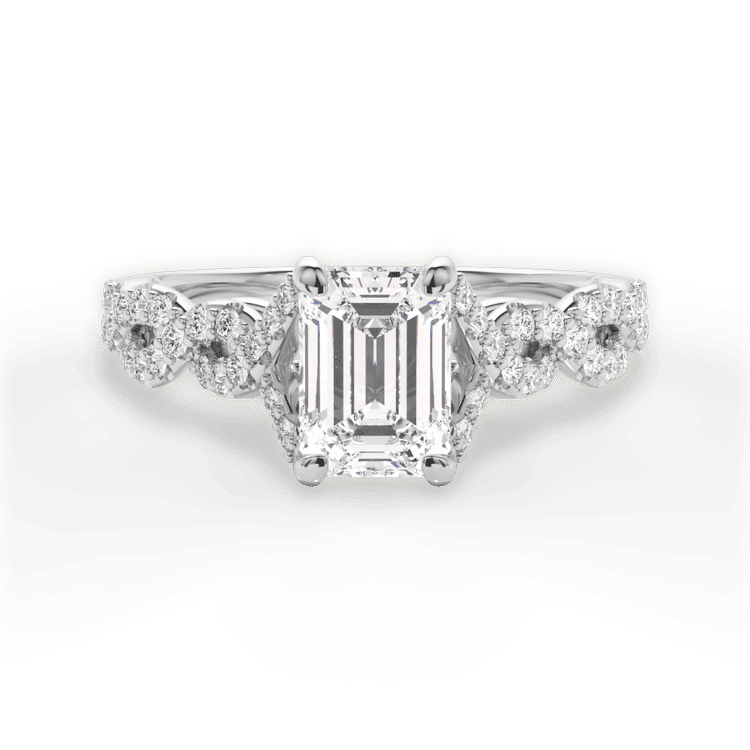 14kt White Gold/18kt White Gold/Platinum/emerald/top sku 1ECZ1317