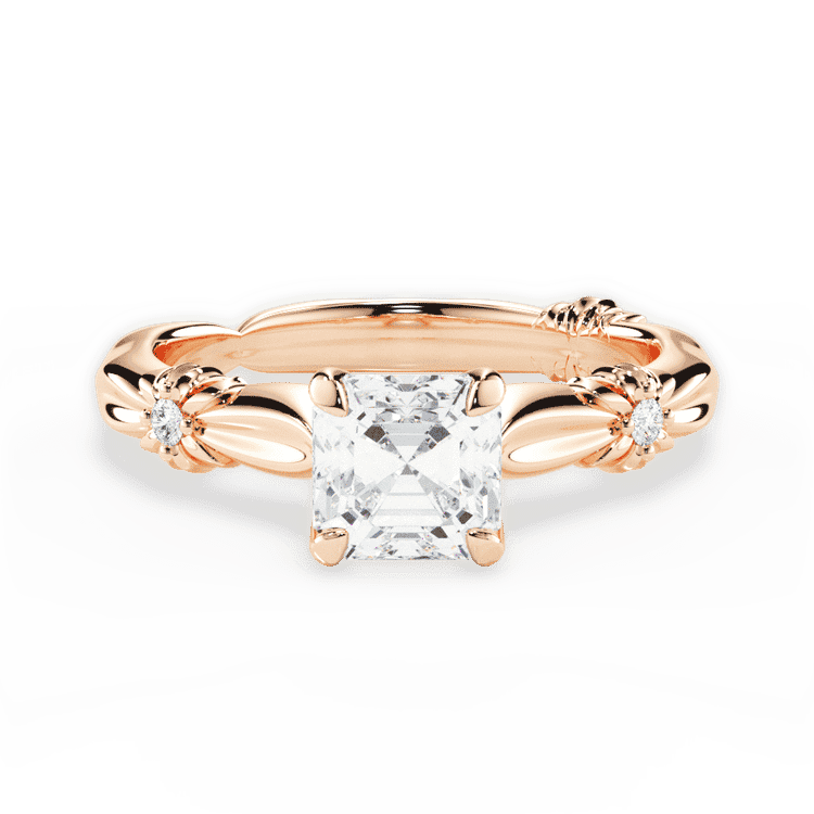 14kt Rose Gold/18kt Rose Gold/asscher/top sku 1ASZ4754
