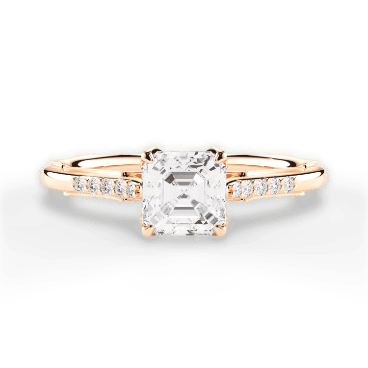 14kt Rose Gold/18kt Rose Gold/asscher/top sku 1ASZ2841