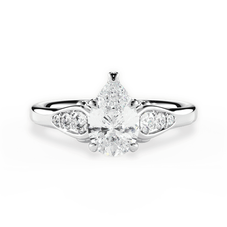 14kt White Gold/18kt White Gold/Platinum/pear/top sku 1PZ4757