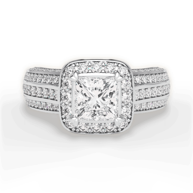 14kt White Gold/18kt White Gold/Platinum/princess/top sku 1PCZ3156