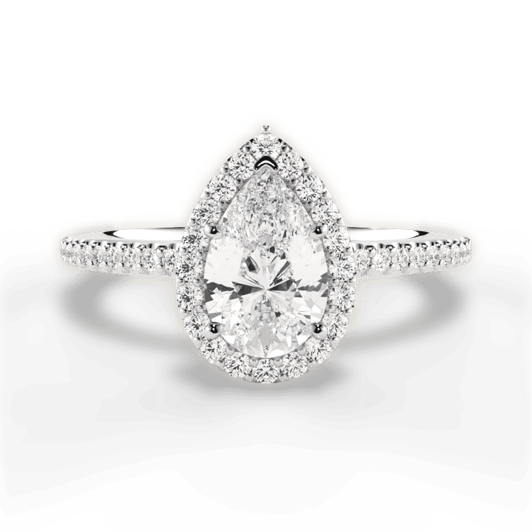 14kt White Gold/18kt White Gold/Platinum/pear/top sku 1PZ1396