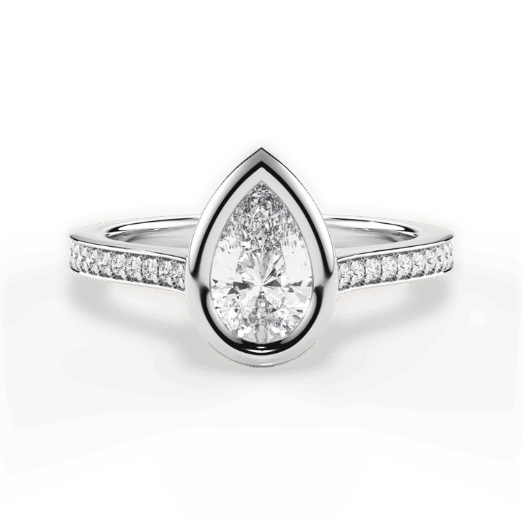 14kt White Gold/18kt White Gold/Platinum/pear/top sku 1PZ4725