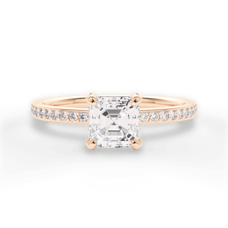 14kt Rose Gold/18kt Rose Gold/asscher/top sku 1ASZ1509