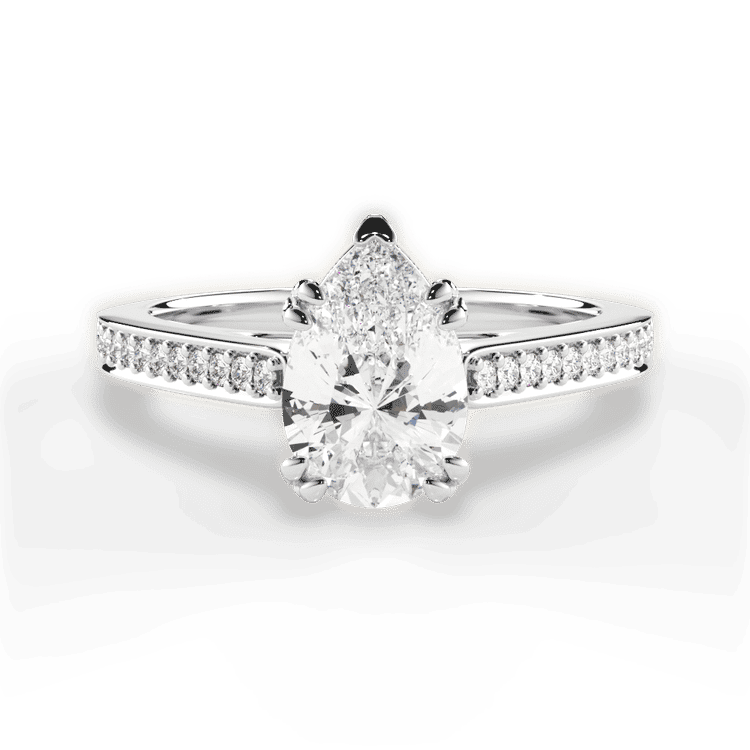 14kt White Gold/18kt White Gold/Platinum/pear/top sku 1PZ4752