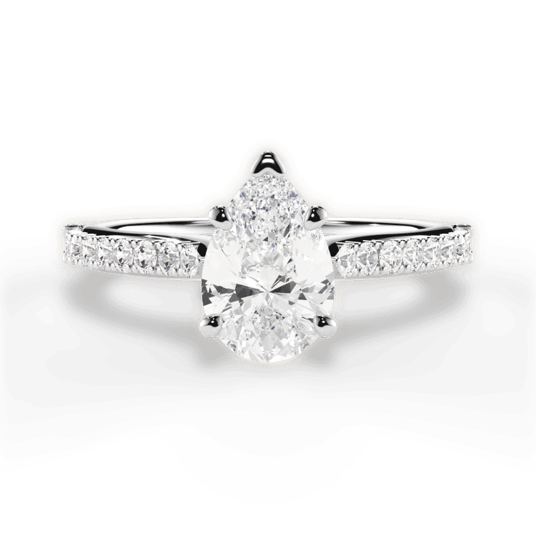 14kt White Gold/18kt White Gold/Platinum/pear/top sku 1PZ2498