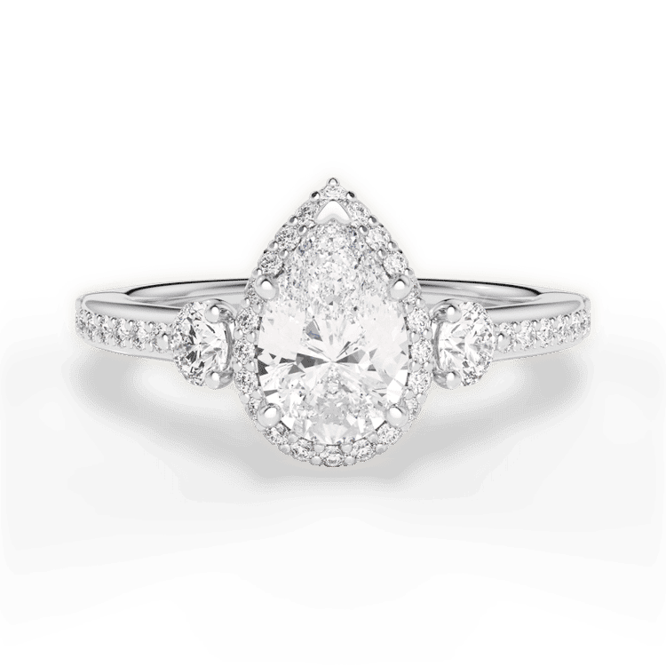 14kt White Gold/18kt White Gold/Platinum/pear/top sku 1PZ3701