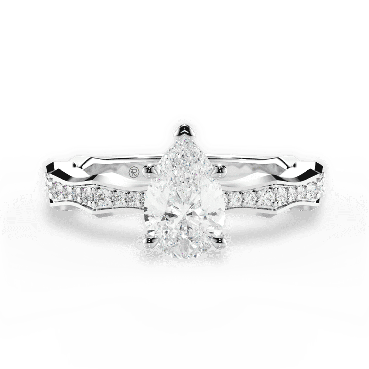 14kt White Gold/18kt White Gold/Platinum/pear/top sku 1PZ1361