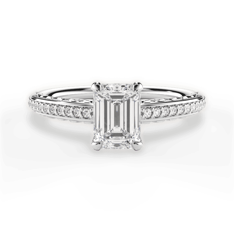 14kt White Gold/18kt White Gold/Platinum/emerald/top sku 1ECZ2851